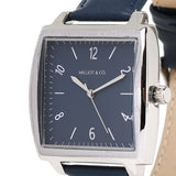 Sean Silver  Leather  Watch (Midnight Blue)