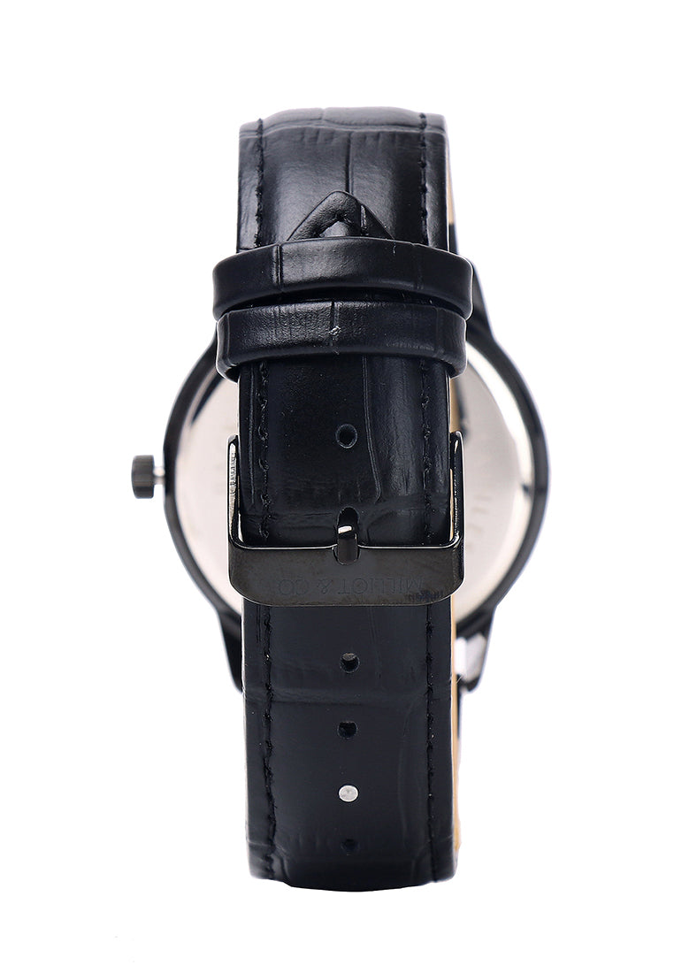 Edry Black  Leather  Watch (Black)