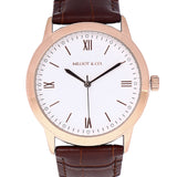 Edry Rose Gold  Leather  Watch (Chocolate)