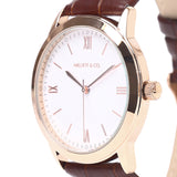 Edry Rose Gold  Leather  Watch (Chocolate)