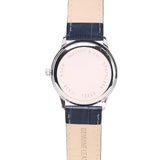 Edry Silver  Leather  Watch (Navy)