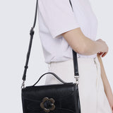 I Feel Bloom Belted Top Handle Bag (Black)