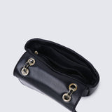 Raina Quilted Chain Strap Bag (Black)