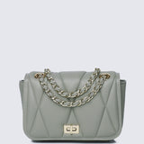 Raina Quilted Chain Strap Bag (Olive Drab)