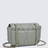 Raina Quilted Chain Strap Bag (Olive Drab)