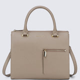 Ceci Double Top Handle Bag (Khaki)