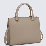 Ceci Double Top Handle Bag (Khaki)