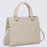 Ceci Double Top Handle Bag (Beige)