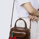 Cherry Bomb Chubby Top Handle Bag (Coffee)