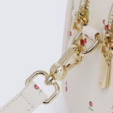 Cherry Bomb Chubby Top Handle Bag (Beige)