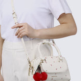 Cherry Bomb Chubby Top Handle Bag (Beige)