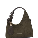 Sunova Faux Suede Mini Top Handle Bag (Dark Olive Green)