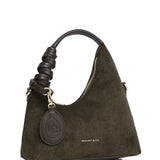 Sunova Faux Suede Mini Top Handle Bag (Dark Olive Green)