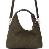 Sunova Faux Suede Mini Top Handle Bag (Dark Olive Green)