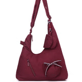 Mova Comfy Nylon Multi-Way Crossbody Bag (Maroon)