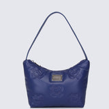 Smiley Happy Flower Shoulder Bag (Navy)