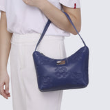 Smiley Happy Flower Shoulder Bag (Navy)