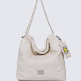 Smiley Life Is Good Chain Drawstring Handbag (Cornsilk)