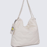 Smiley Life Is Good Chain Drawstring Handbag (Cornsilk)