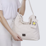 Smiley Life Is Good Chain Drawstring Handbag (Cornsilk)