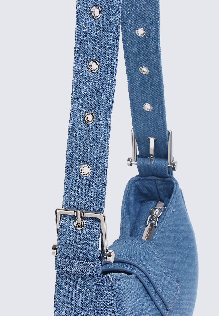 Miriam.J Belted Shoulder Bag (Steel Blue)