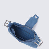 Miriam.J Belted Shoulder Bag (Steel Blue)