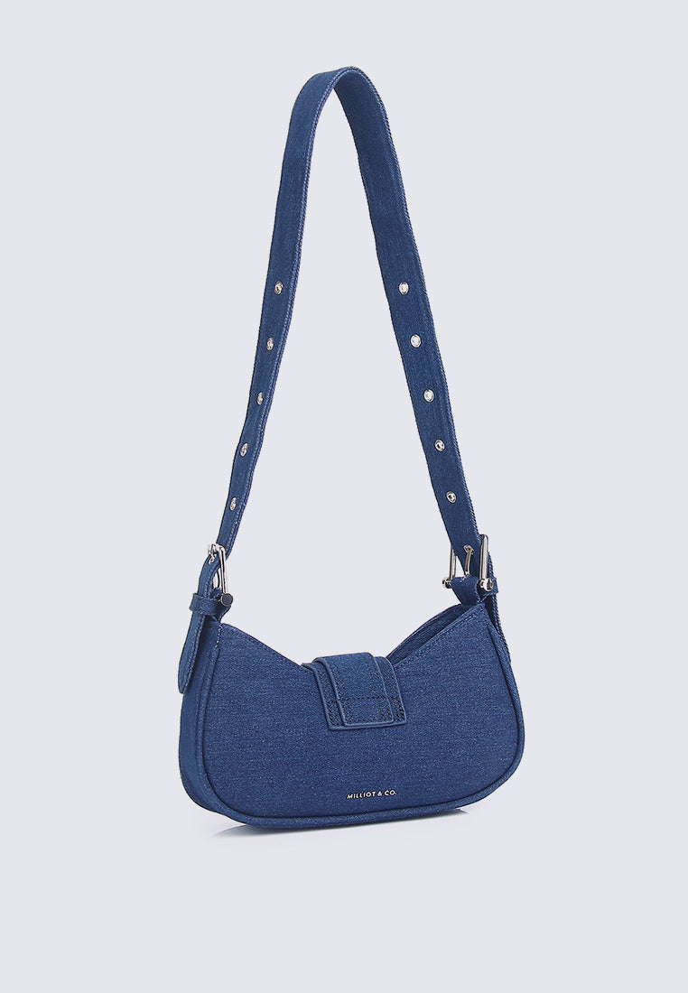 Miriam.J Belted Shoulder Bag (Midnight Blue)