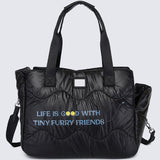 Smiley Weekend Tiny Furry Friends Pet Carrier Totebag (Black)