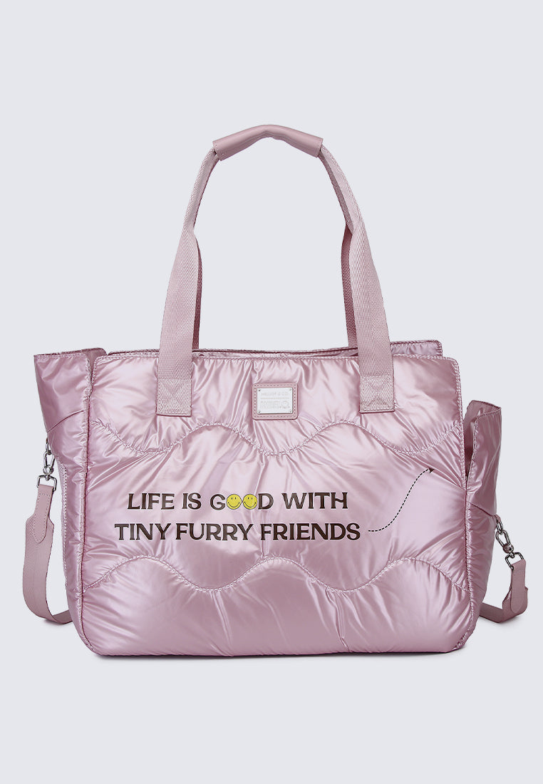 Smiley Weekend Tiny Furry Friends Pet Carrier Totebag (Thistle)