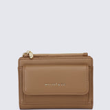 Candy Pop Top Zip Mini Wallet (Brown)