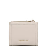 Lizzy Turn-Lock Top Zip Mini Wallet (Bone)