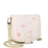 Ribbon Breeze Chain-Link Mini Wallet (Beige)