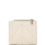 Viean Quilted Top Zip Mini Wallet (Beige)