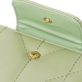 Viean Quilted Top Zip Mini Wallet (Light Green)