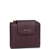 Viean Quilted Top Zip Mini Wallet (Maroon)