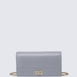 Karina Turn-Lock Clutches (Light Blue)