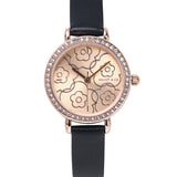 Suane Rose Gold  Leather  Watch (Black)