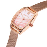 Amanda Stainless Steel Mesh Strap Watch  (Rose Gold)