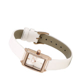 Sima Rose Gold Leather Analog Watch (White)