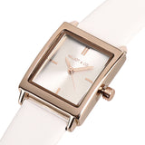 Sima Rose Gold Leather Analog Watch (White)