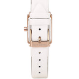 Sima Rose Gold Leather Analog Watch (White)