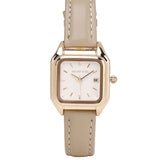 Kaytie Rose Gold Leather Analog Watches (Beige)