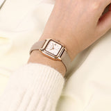 Kaytie Rose Gold Leather Analog Watches (Beige)