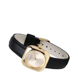 Riley Gold Leather Analog Watch (Black)