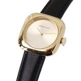 Riley Gold Leather Analog Watch (Black)