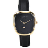 Nova Gold Leather Analog Watch (Black)