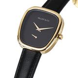 Nova Gold Leather Analog Watch (Black)