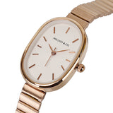 Noelle Rose Gold Stainless Steel Analog Watch (White)