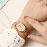 Noelle Rose Gold Stainless Steel Analog Watch (Salmon)