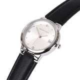 Freja Silver Leather Analog Watches (Black)